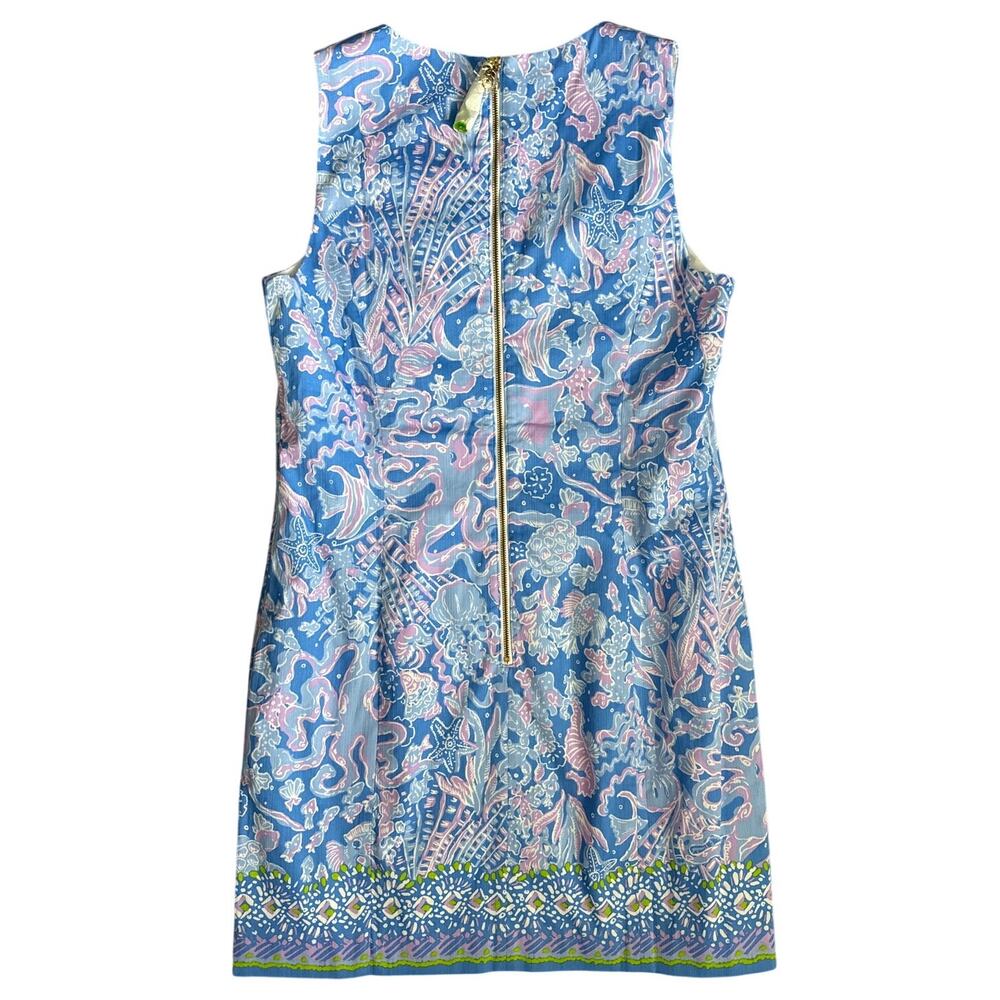 Lilly‎ Pulitzer Mika Stretch Shift Boca Blue Sea What I Sea Dress Size 12 - Picture 10 of 12